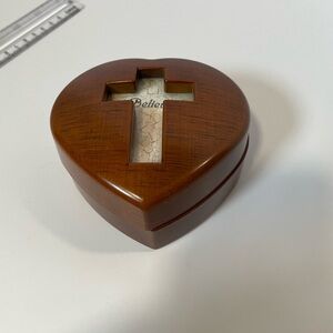Heart-Shaped Wooden Jewelry Box